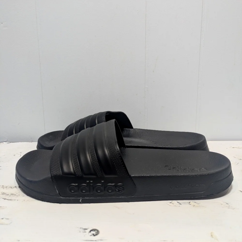 Adidas Adilette Shower‎ Slides Black On Black Mens 9 Womens 10
